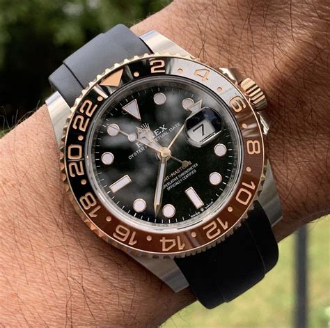 rolex root beer on rubber strap|rootbeer gmt rubber strap.